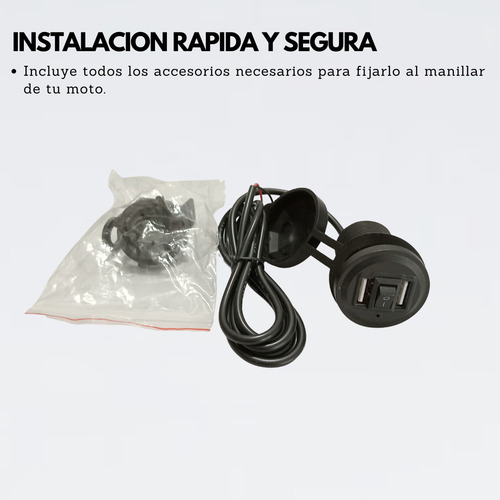 Toma Corriente Spektor 2 Entradas Usb Tipo A 12v Para Moto