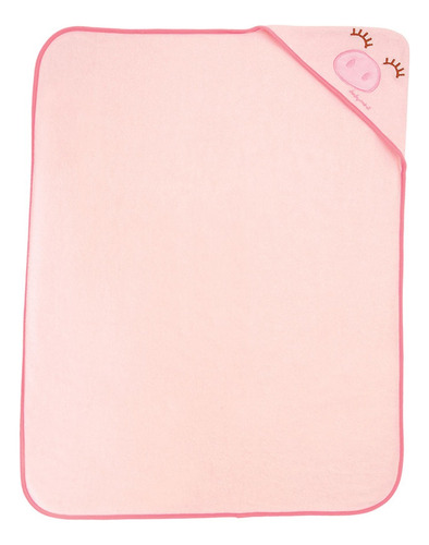 Toalla Baby Mink Salida De Baño Con Capucha Rosa Claro