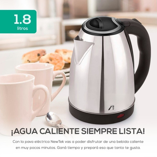 Pava Eléctrica Jarra 1.8 Litros Electro Point Pe01 Acero Inoxidable 220v
