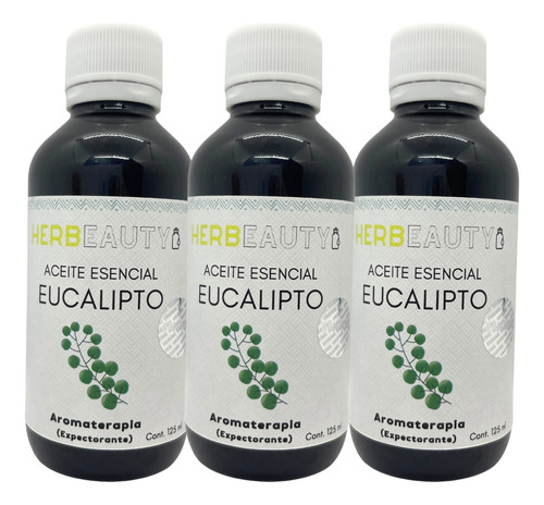 Aceite Esencial Para Aromaterapia Eucalipto 125ml Pack 3