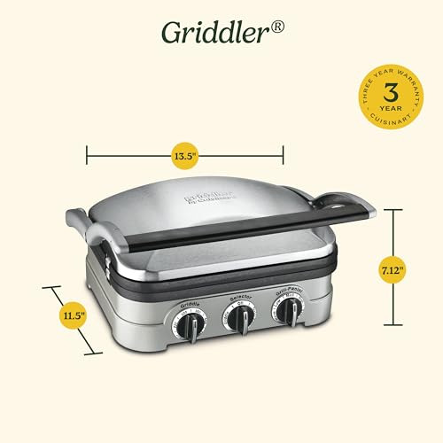 Cuisinart Gr-4np1 5-en-1 Griddler, 13.5 (l) X 11.5 (w) X 7