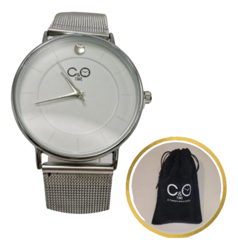 Reloj C&o Metal Pulsera Malla Plateada - Queoferta.uy