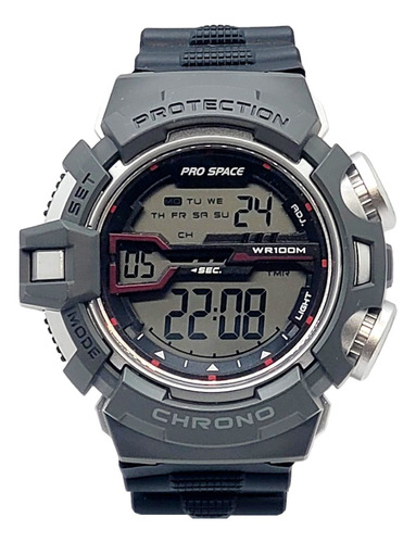 Reloj Pro Space Digital Hombre Sumergible Cronómetro Alarma