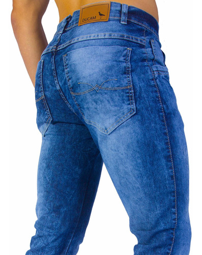 Imagem 7 de 8 de Kit 3 Calça Jeans Masculina Slim Original Elastano Lycra