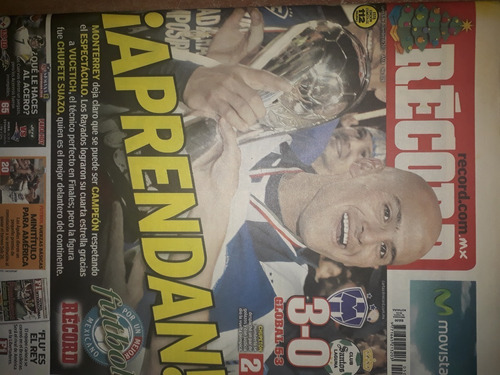 Periódico Récord Monterrey Campeón 2010 Vs Santos (Usado)