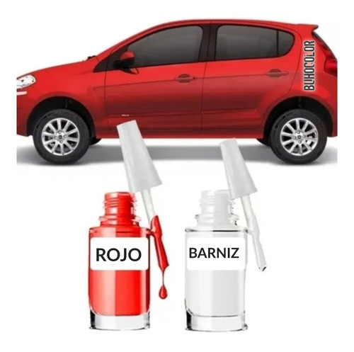 Kit Retoque Chapa Rojo Renault Universal + Pincel + Lijas