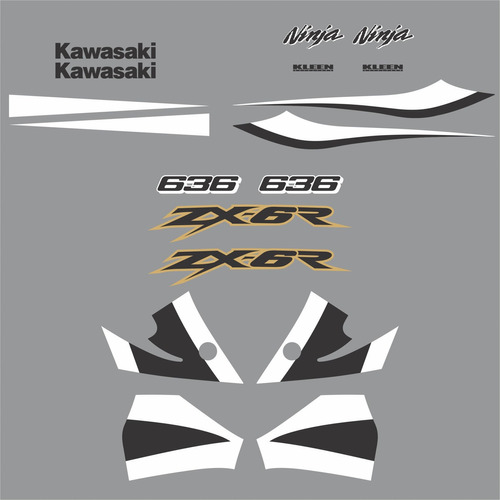 Kit Adesivo Compatível Kawasaki Ninja Zx6r 2002 Prata 600