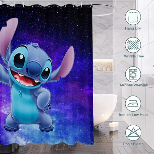 Aplicable A Juego De Cortinas De Ducha Anime Stitch,