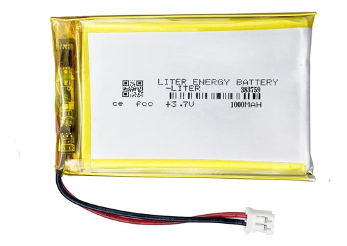 3.7v 383759 1000mah Lithium Polymer Ion Battery Recharg...