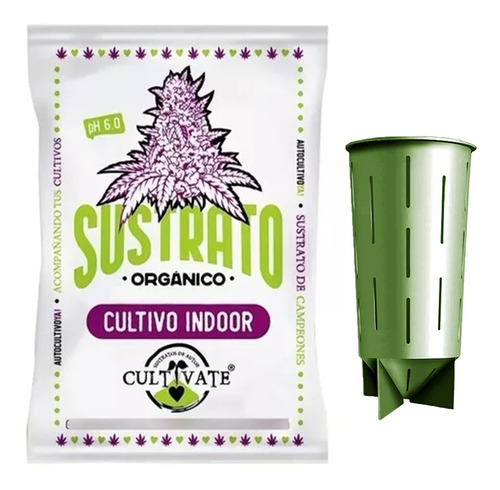 Sustrato Cultivate Indoor Orgánico 25lt Con Mad Rocket 25lts