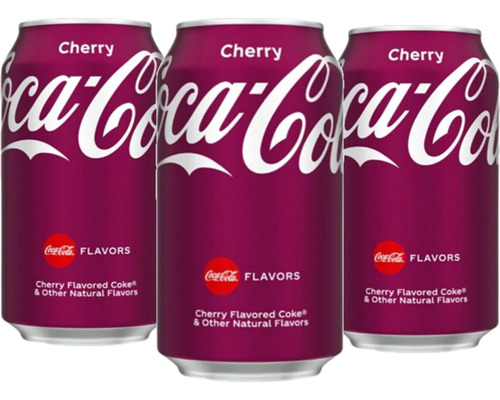 Coca Cola Importada Cherry 355ml (3 Latas) Kit Cherry Coke
