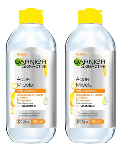 Pack 2 Agua Micelar Express Aclara Garnier Skin Active