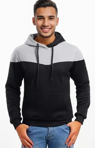 Sudadera con capucha bicolor para hombre