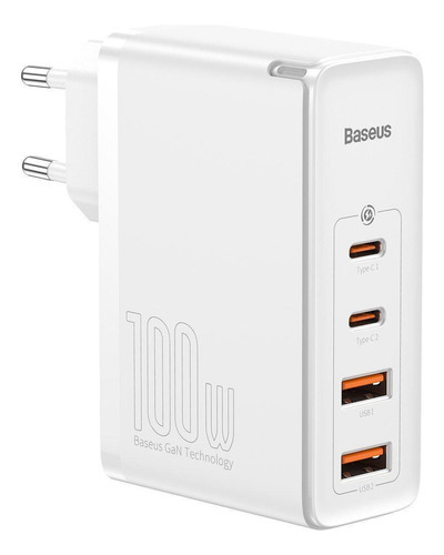 Carregador Baseus 100w Gan2 Pro Portátil 4 Em 1 - Branco