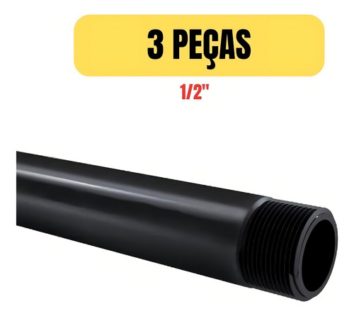 Kit de 3 tubos eléctricos de PVC antichama de 1/2 x 1 metro