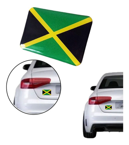 Adesivo Resinado Bandeira Jamaica Carro Moto Notebook 8x5cm