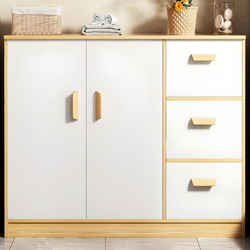 Alacenas De Cocina Con Ruedas Y 3 Cajones 100cm*36*80 Roble/blanco