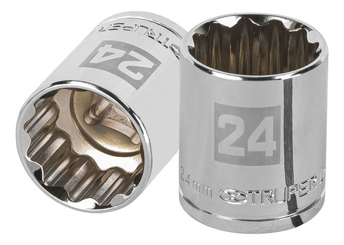 Dado 1/2' 12 Puntas Milimetrico 24 Mm Truper 13538 Color Plateado
