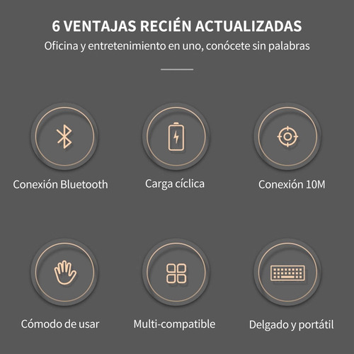 Y Kit Teclado Y Mouse Bluetooth Para Tablet Laptop Color
