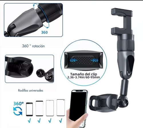 Pinza Soporte Celular Brazo Micrófono Tripié Pedestal Atril