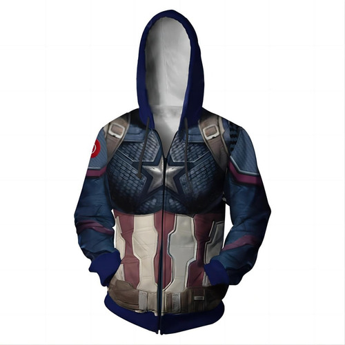 Capitán América Cosplay Sudadera Con Capucha Impresión 3d