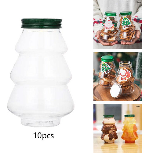 10 Uds. Botellas Con Forma Navideña Tarro De Dulces Para