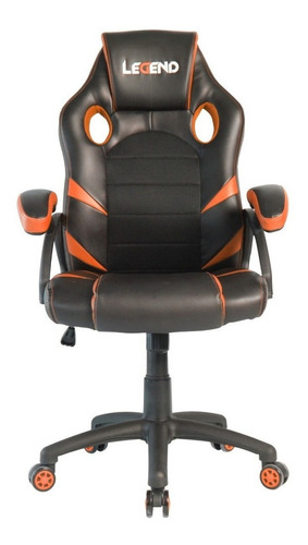 Imagen 1 de 3 de Silla de escritorio Empoli Legend gamer  naranja con tapizado de cuero sintético
