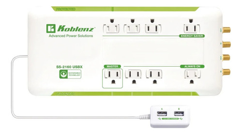 Multicontacto Supresor De Picos Modelo Ss-2160 Usbx