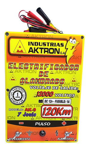 Energizador Aktron 12v-120km Cerco Eléctrico Ganadero