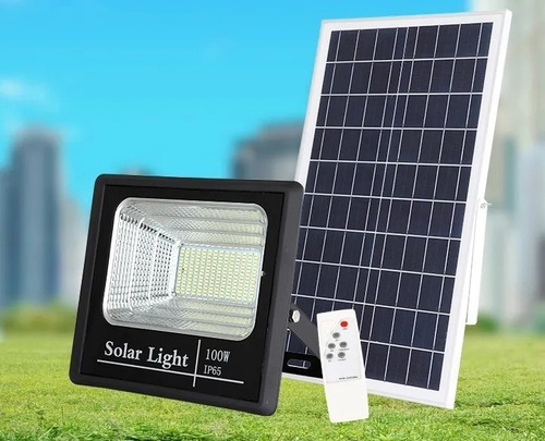 Foco Solar Led 100w C Sensor Patio Jardin Calles Exterior