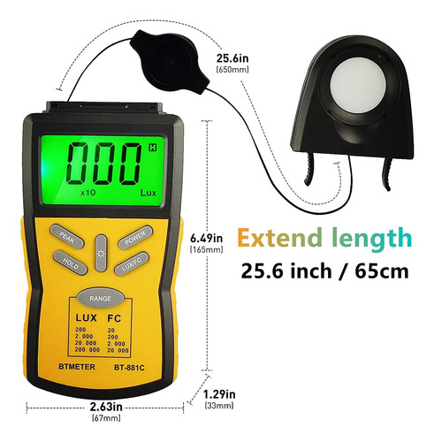 Luxómetro Digital 881c Medidor De Iluminancia 200000lux