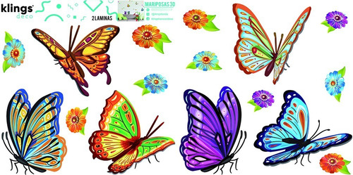 Imagen 4 de 6 de Vinilos Decorativos Mariposas Flores