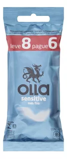 Preservativo Lubrificado Sensitive Olla Pacote Leve 8 Pague 6 Unidades