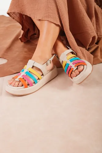 Sandalias Franciscanas Mujer Cuero 100% Plataforma Moda Roma