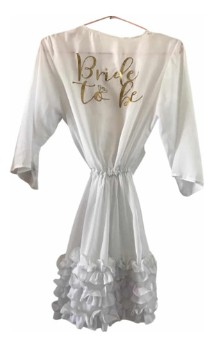 Kimono Blanco Con Escarolas Bride To Be