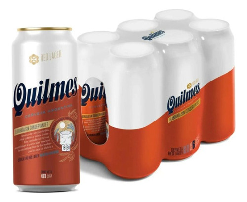 Cerveja Quilmes Red Lager Argentina - Pack 6 Latões 473ml