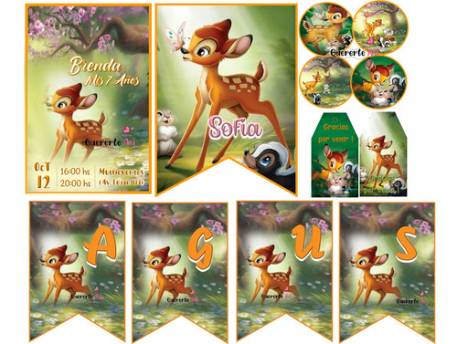 Kit Imprimible Express Personalizado - Bambi