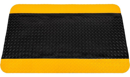 Tapete Antifatiga Tipo Diamante Negro/amarillo 9/16x36x60