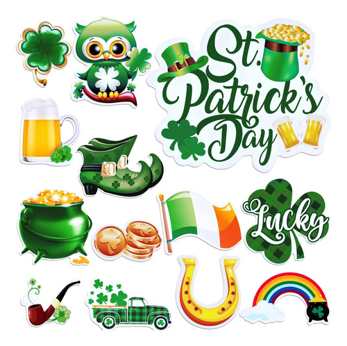 13 Piezas Decoración St. Patrick's Day Automóvil Y Hogar