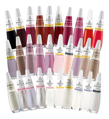 Kit 30 Esmaltes Impala Atacado Coleção Cores Coloridos Tons Cor C...