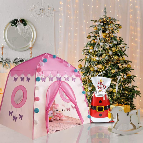 Casa De Niñas Mariposa Rosa Con Luces Led 1.35m