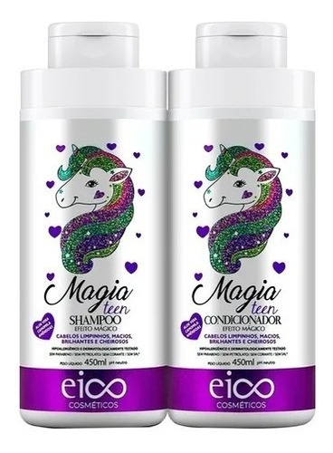 Kit Eico Magia Shampoo + Condicionador 450ml Hipoalergênica