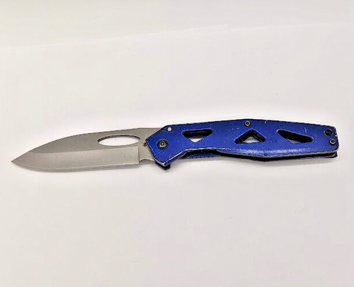 Unbranded Plain Edge Drop Point Blue Liner Lock Folding  Ccq