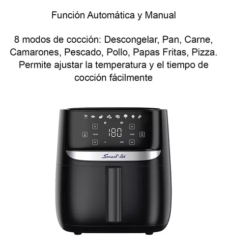 Freidora Aire Smart Tek Air Fry 5 Cocina Sin Aceite Gtia +