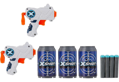 Dos Armas X-shot Double Excel Micro Lanza Dardos Con Latas