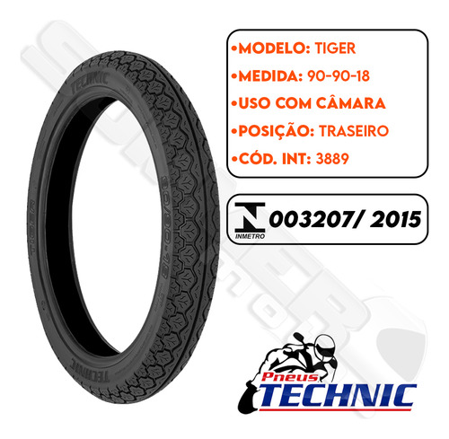 Par Pneu Ybr Factor 150 275-18 + 90-90-18 Tiger Technic