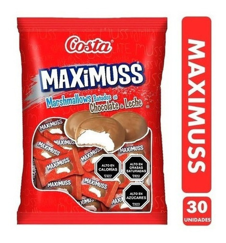 Dulces Marshmallow Chocolate Maximuss Bolsa 30 Unidades