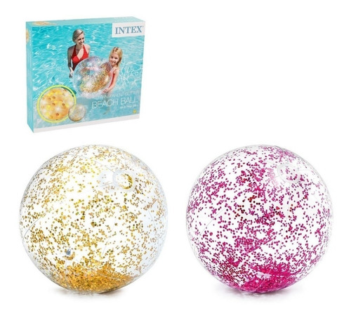 Pelota Playera Glitter Intex 71 Cms Niños Alberca