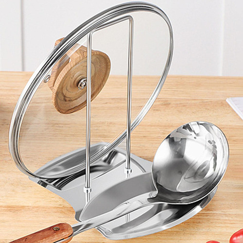 Reposacucharas De Acero Inoxidable Con Soporte For Plateado