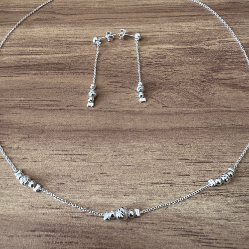 Collar Set De Plata 925 De Cadena Y Aretes Mujer Agálea
